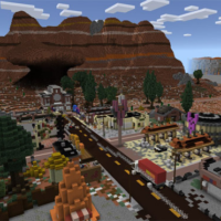 Карта на город с машинами для Minecraft PE