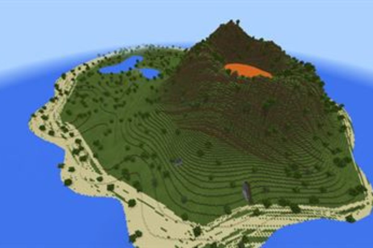 Скачать Карту на Остров с Вулканом на Minecraft PE - Карта на Остров с  Вулканом для Майнкрафт ПЕ