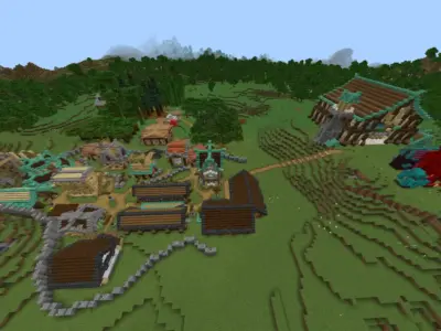 Огромная карта для выживания с 10 локациями для Minecraft PE