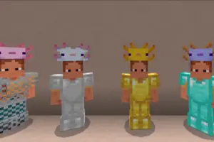 Текстуры «Шлемы аксолотлей» для Minecraft PE – Раскрасьте свой стиль милыми шапками!