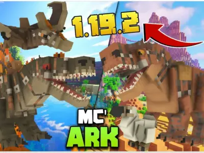 Мод «Мобы и оружие из игры Ark» для Minecraft PE: Динозавры, Приручение и Новые Системы