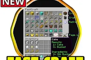 Мод «Супер крафт — Скорость Х2» для Minecraft PE: Крафтите инструменты и предметы пачками!