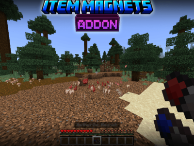 Мод «Магниты для ресурсов» для Minecraft PE: удобный сбор предметов с разным радиусом