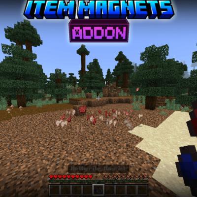 Мод «Магниты для ресурсов» для Minecraft PE: удобный сбор предметов с разным радиусом