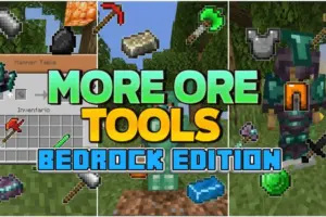 Мод Дополнительные инструменты для Minecraft PE: 800 предметов, литиевая руда и аддон в ванильном стиле!