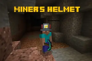 Мод Шлем шахтёра для Minecraft PE: освещайте пещеры без факелов!