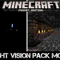Текстуры Улучшенное Ночное Видение: Играйте в Minecraft PE в Темноте Без Зелий и Модов
