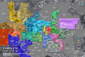 Карта Мегаполис Blue Topia 2025 для Майнкрафт ПЕ: Гигантский Детализированный Город с Аэропортом, Метро и 400+ Зданиями!