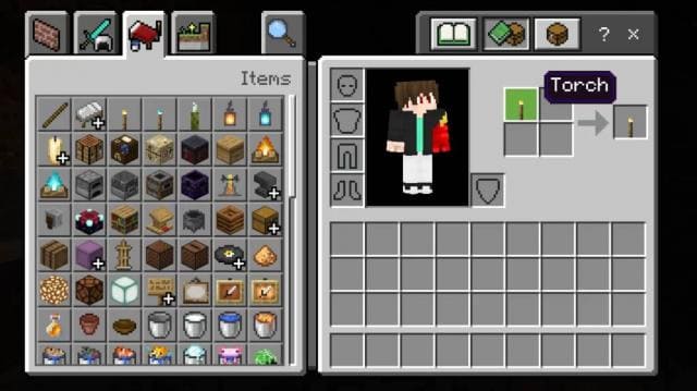 Мод на Факел в левой руке для Minecraft PE