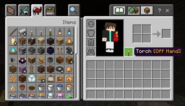 Мод на Факел в левой руке для Minecraft PE