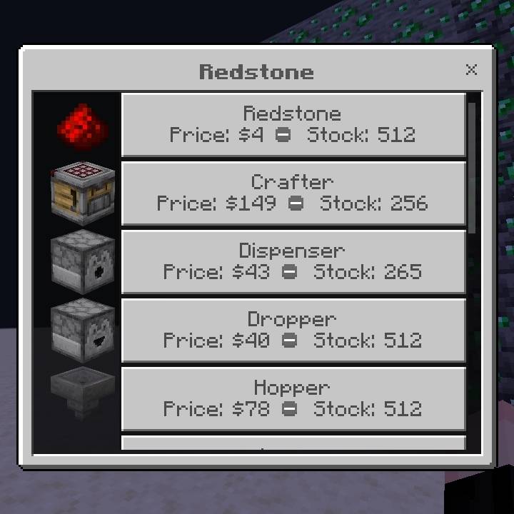Мод на Реалистичная торговая система с динамическими ценами для Minecraft PE