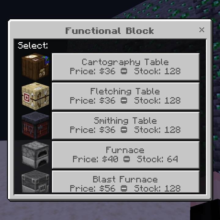 Мод на Реалистичная торговая система с динамическими ценами для Minecraft PE