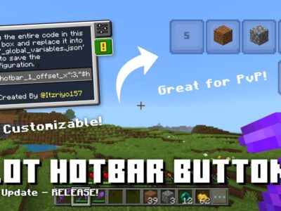 Текстуры Удобные кнопки панели — Hotbar Slot Button для Майнкрафт ПЕ